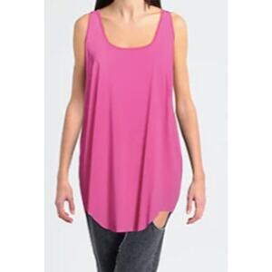 Rick Owens raw cut asymmetric tank top Fushia